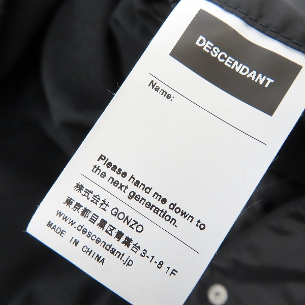 実際に弊社で買取させて頂いたDESCENDANT/ディセンダント PE NYLON JACKET コーチジャケット/2の画像 3枚目