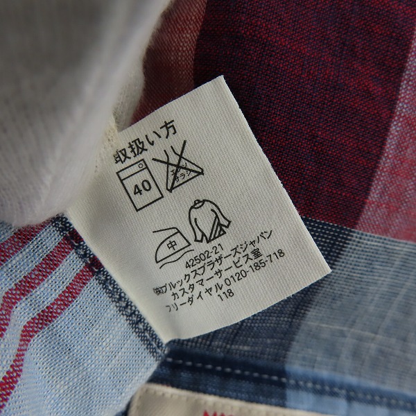 実際に弊社で買取させて頂いた【未使用】Brooks Brothers/ブルックスブラザーズ チェックシャツ Mの画像 3枚目