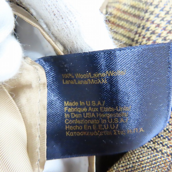 実際に弊社で買取させて頂いたBROOKS BROTHERS/ブルックスブラザーズ グレンチェック 3B テーラードジャケット ブラウン/40Sの画像 5枚目