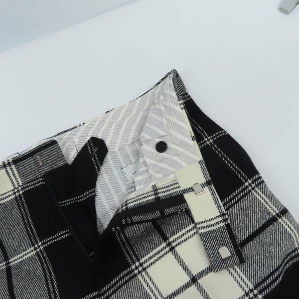実際に弊社で買取させて頂いたBLACK FLEECE by Brooks Brothers/ブラックフリース ブルックスブラザーズ ウールチェックパンツ 黒白/BB3の画像 4枚目