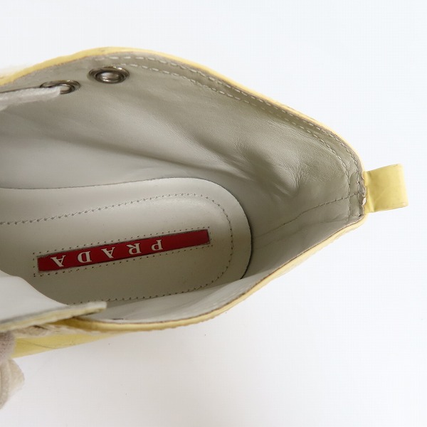 実際に弊社で買取させて頂いたPRADA/プラダ パテント ハイカット スニーカー 5731/38の画像 4枚目