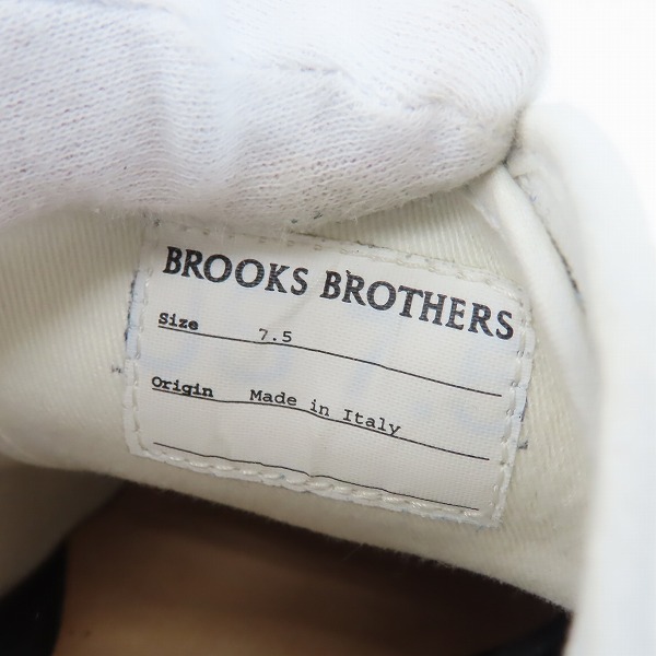 実際に弊社で買取させて頂いたBROOKS BROTHERS/ブルックスブラザーズ トリコロールライン レザースニーカー/7.5の画像 5枚目