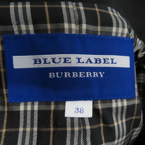 実際に弊社で買取させて頂いたBURBERRY BLUE LABEL/バーバリーブルーレーベル 裏地チェック総柄 2Bテーラードジャケット/38の画像 2枚目