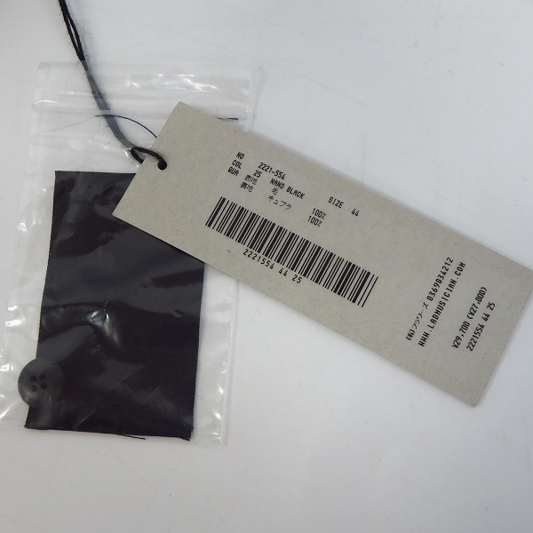 実際に弊社で買取させて頂いた【未使用】LAD MUSICIAN/ラッドミュージシャン 21-22AW ウールギャバジン 2タック スリムスラックス 2221-554/44の画像 4枚目