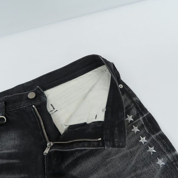 実際に弊社で買取させて頂いたユニフォームエクスペリメント 16AW FIVE STAR SLIM-FIT STRETCH DAMAGED JEANS ストレッチデニム UE-167008 /31の画像 5枚目