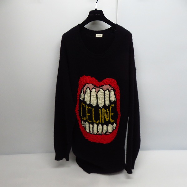 実際に弊社で買取させて頂いた【JPタグ】CELINE/セリーヌ 21SS エディ期 マウスロゴ刺繍ルーズクルーネックセーター 2A04L714M/M