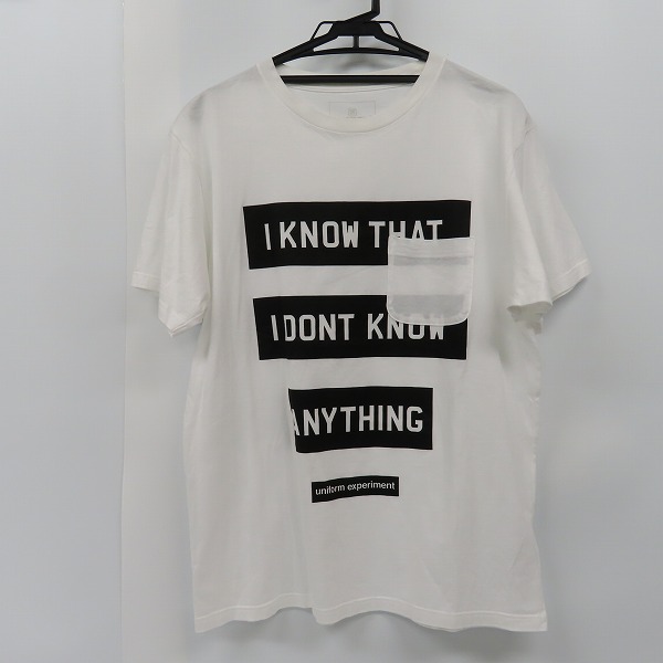 実際に弊社で買取させて頂いたuniform experiment/ユニフォームエクスペリメント ボックスプリント 胸ポケット カットソー ホワイト UE-178077/3