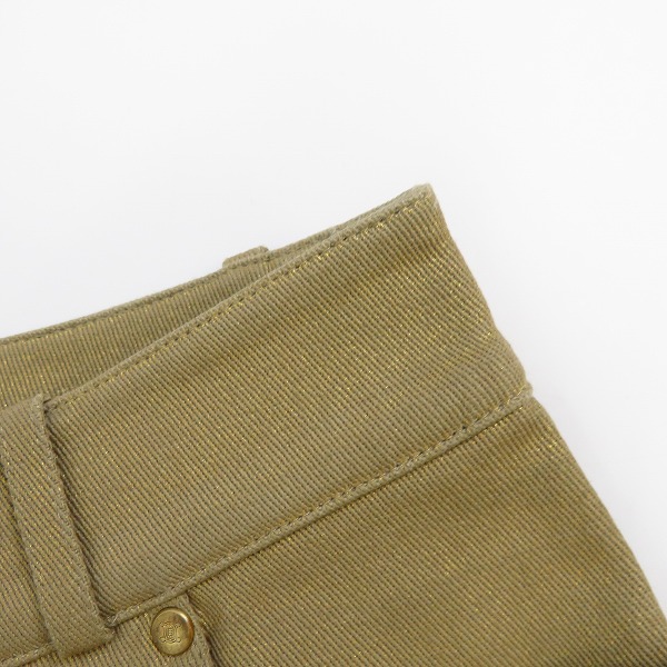 実際に弊社で買取させて頂いたCELINE/セリーヌ 裾ジップ ゴールドラメ スキニーパンツ 21155 0813/34の画像 5枚目