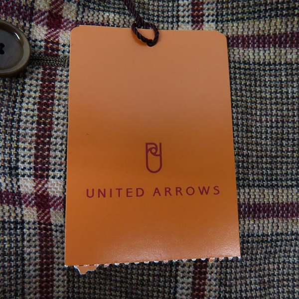 実際に弊社で買取させて頂いた【未使用】SOVEREIGN/ソブリン UNITED ARROWS/ユナイテッドアローズ カシミヤ混チェック3Bテーラードジャケット/54の画像 2枚目
