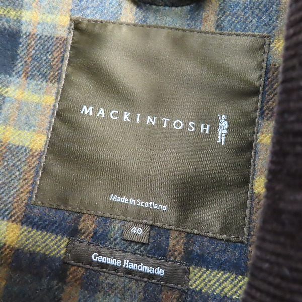 実際に弊社で買取させて頂いた【未使用】MACKINTOSH×FOX BROTHERS /マッキントッシュ×フォックスブラザーズ  ゴム引きウールチェックコート5927J/40の画像 2枚目