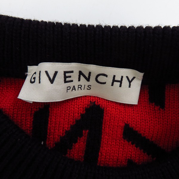 実際に弊社で買取させて頂いた【JPタグ】GIVENCHY/ジバンシィ 21SS 総柄ロゴ クルーネック ニットセーター BM90EQ4Y7G/XSの画像 2枚目