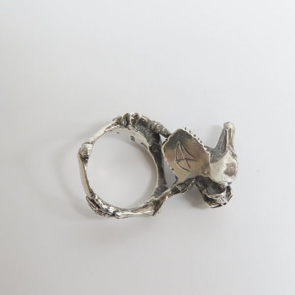 実際に弊社で買取させて頂いた【ギャラ付き/難有り】CRAZY PIG/クレイジーピッグ スカル スケルトン リング 19-20号の画像 3枚目