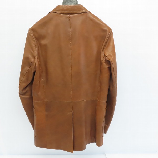 実際に弊社で買取させて頂いた【難有り】PRADA/プラダ レザー 2Bテーラードジャケット 48の画像 1枚目