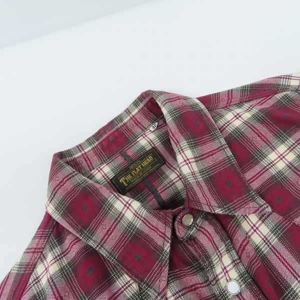 実際に弊社で買取させて頂いたTHE FLAT HEAD/フラットヘッド ネイティブチェックウエスタンシャツ 40の画像 5枚目