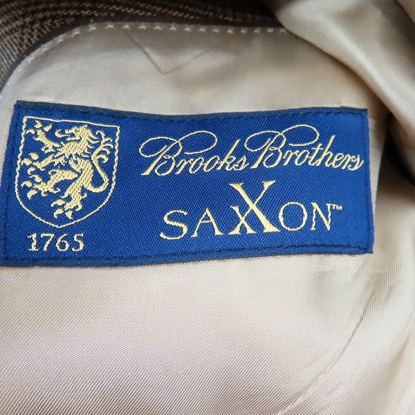 実際に弊社で買取させて頂いたBROOKS BROTHERS/ブルックスブラザーズ グレンチェック 3B テーラードジャケット ブラウン/40Sの画像 4枚目