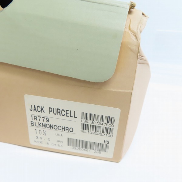 実際に弊社で買取させて頂いたCONVERSE/コンバース JACK PURCELL/ジャックパーセル スニーカー 黒 1R779/29の画像 9枚目