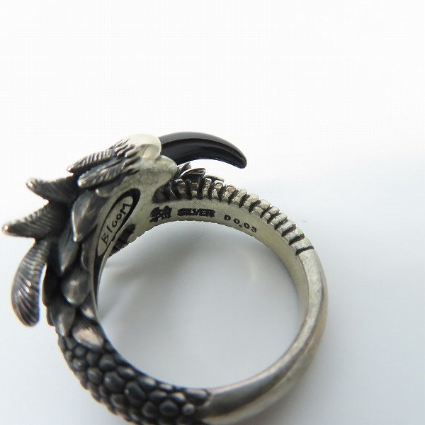 実際に弊社で買取させて頂いた【ギャラ付】Bloody Mary/ブラッディマリー Bloom - 開花 リング シルバークロー w/1ブラックダイヤ 13号の画像 6枚目