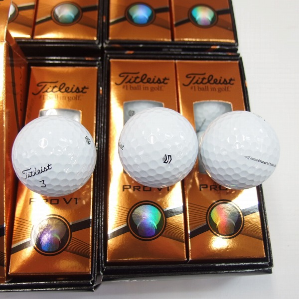 実際に弊社で買取させて頂いた【未使用/マーク入り】Titleist/タイトリスト PRO V1 ゴルフボール 2ダースの画像 1枚目
