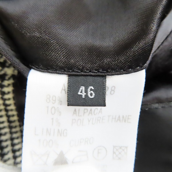 実際に弊社で買取させて頂いたato/アトウ ウールアルパカ グレンチェック柄 2Bテーラードジャケット/46の画像 4枚目