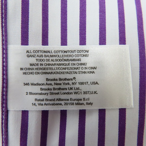実際に弊社で買取させて頂いた【未使用】BROOKS BROTHERS /ブルックスブラザーズ L/S ストライプ ボタンダウンシャツ/16-34の画像 4枚目