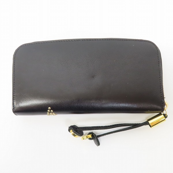 実際に弊社で買取させて頂いたJIMMY CHOO/ジミーチュウ スタースタッズ レザー ラウンドファスナー長財布の画像 1枚目