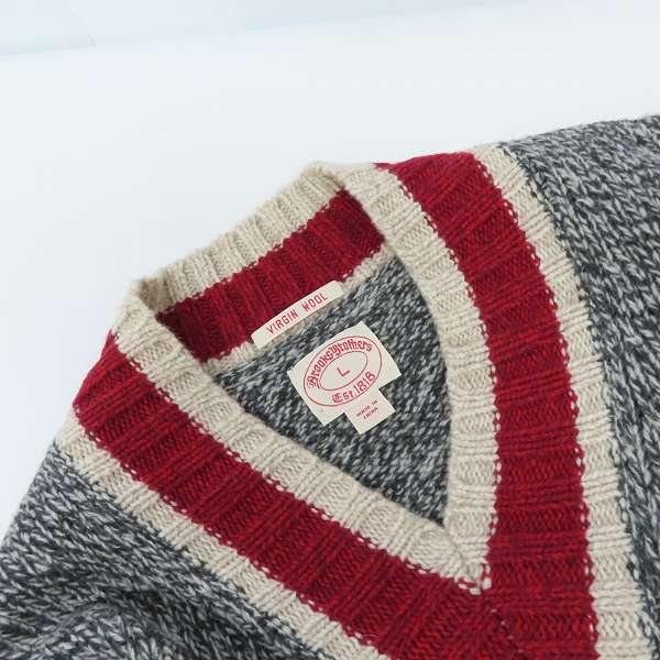 実際に弊社で買取させて頂いたBrooks Brothers/ブルックスブラザーズ Vネック ウール ニットセーター/Lの画像 4枚目