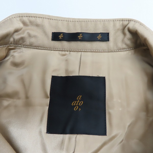 実際に弊社で買取させて頂いたato/アトウ ダブルトレンチコート/46の画像 2枚目
