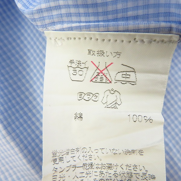 実際に弊社で買取させて頂いたBLACK FLEECE by Brooks Brothers/ブラックフリース ブルックスブラザーズ ボタンダウンチェック長袖シャツ/BB4の画像 3枚目