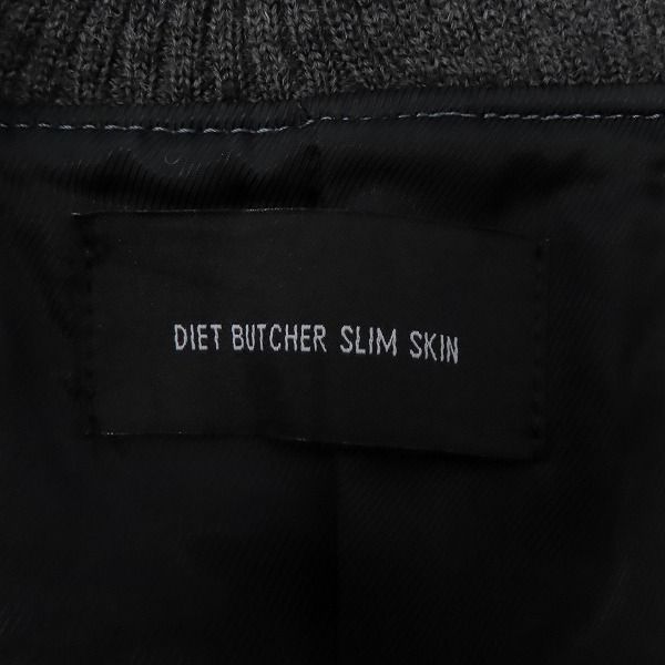 実際に弊社で買取させて頂いたDIET BUTCHER SLIM SKIN/ダイエットブッチャー スリムスキン 袖シープスキン レザー切替スタジャン/1の画像 3枚目