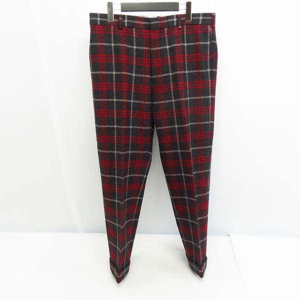 実際に弊社で買取させて頂いたBROOKS BROTHERS/ブルックスブラザーズ ウールチェックパンツ グレー×レッド/BB3