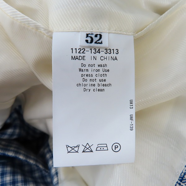 実際に弊社で買取させて頂いたSOVEREIGN/ソブリン UNITED ARROWS/ユナイテッドアローズ チェック 3B テーラードジャケット ブルー×ホワイト/52の画像 2枚目