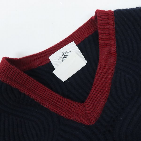 実際に弊社で買取させて頂いたBLACK FLEECE by Brooks Brothers/ブラックフリース ブルックスブラザーズ Vネックカシミヤニット/BB3の画像 4枚目