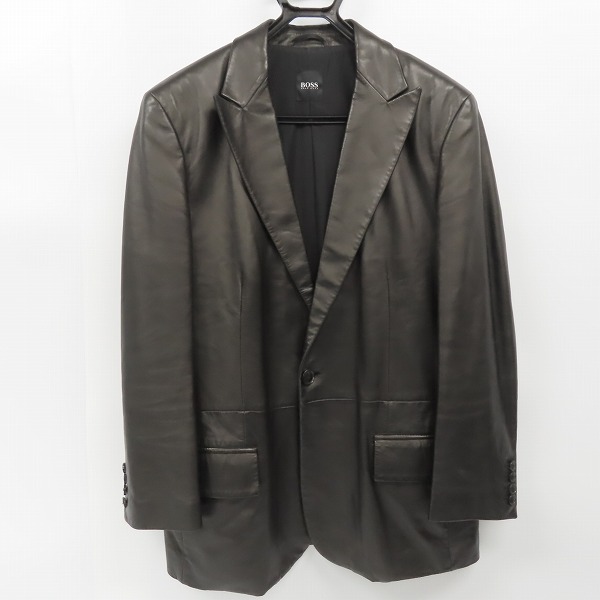 実際に弊社で買取させて頂いたHUGO BOSS/ヒューゴボス ラムレザー 1Bテーラードジャケット/50