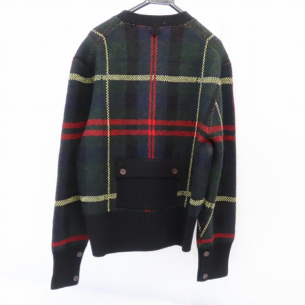 実際に弊社で買取させて頂いたBLACK FLEECE by Brooks Brothers/ブラックフリース ブルックスブラザーズ ウールニットチェックカーディガン/BB4の画像 1枚目