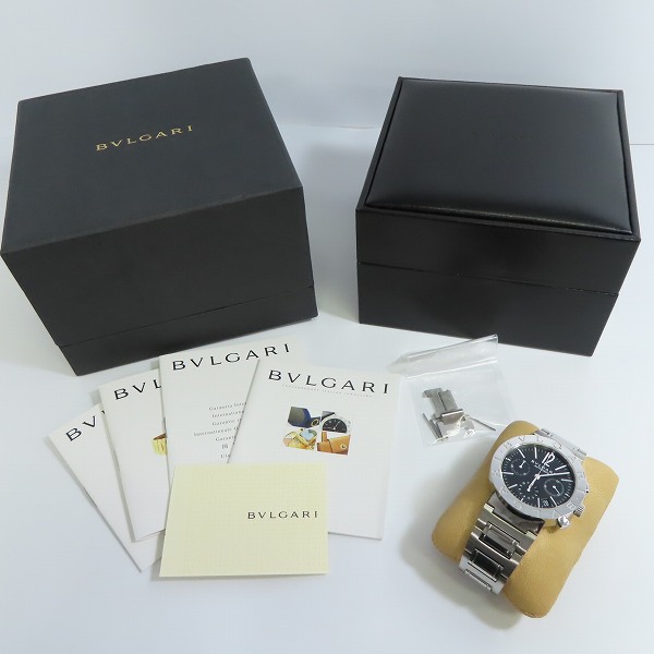 実際に弊社で買取させて頂いたBVLGARI/ブルガリ ブルガリブルガリ クロノグラフ 自動巻き時計/ウォッチ BB38SSCHの画像 7枚目