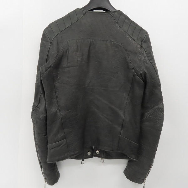 実際に弊社で買取させて頂いたBALMAIN×H&M/バルマン×エイチアンドエム レザー ライダース ジャケット ブラック 44の画像 1枚目
