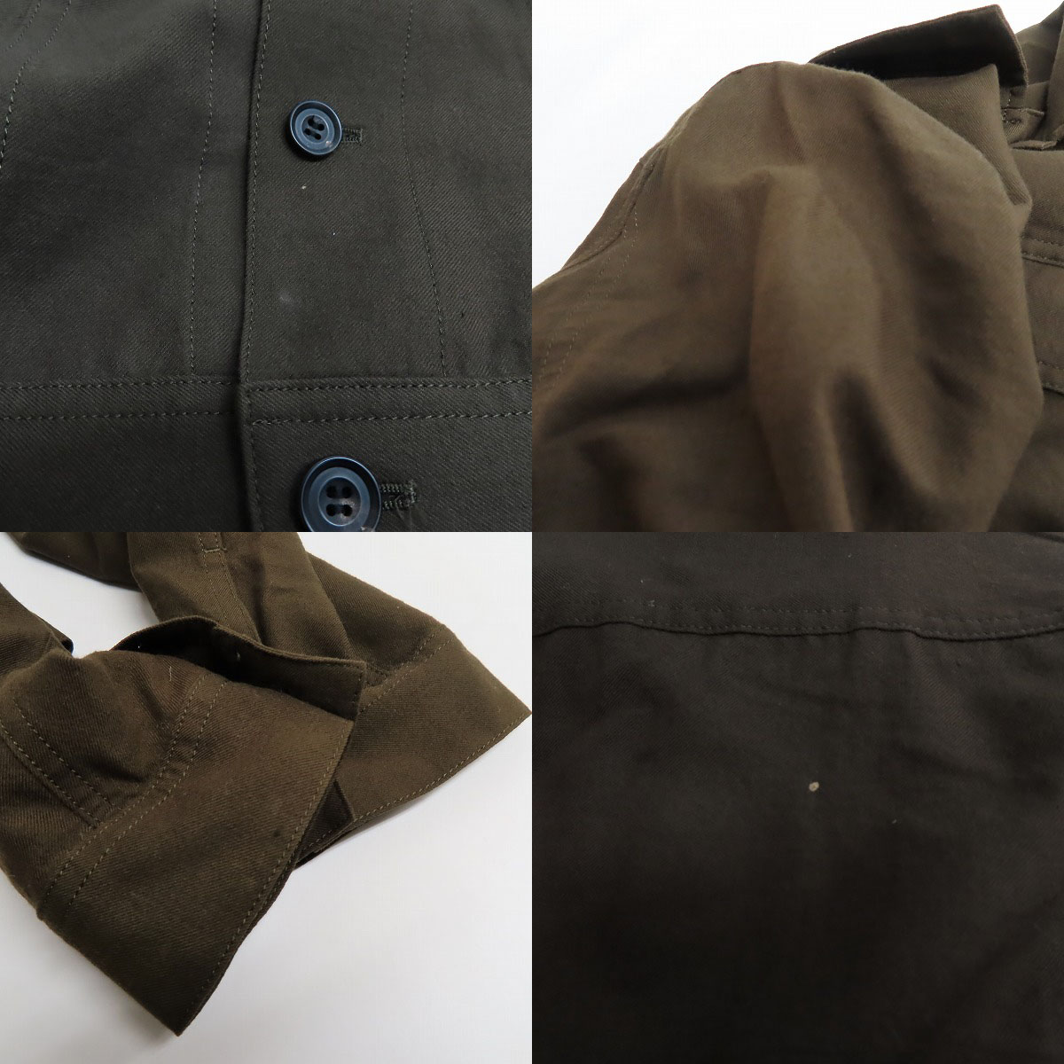 実際に弊社で買取させて頂いたato/アトウ コットンウールジャケット カーキ/46の画像 7枚目