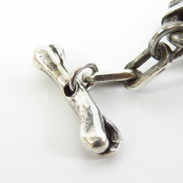 実際に弊社で買取させて頂いたLEATHERS AND TREASURES/レザーズ アンド トレジャーズ シルバー×レザー スカル/Tバー ブレスレットの画像 3枚目