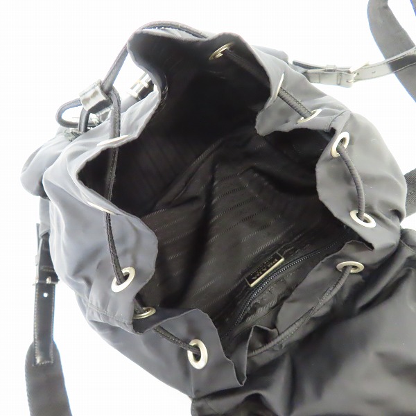 実際に弊社で買取させて頂いた【ジャンク】PRADA/プラダ VELA ミニバックパック/リュックサック ブラックの画像 3枚目