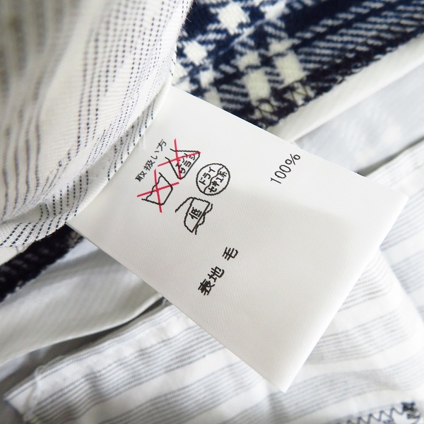 実際に弊社で買取させて頂いた【未使用】BROOKS BROTHERS/ブルックスブラザーズ ウールチェックパンツ ネイビー×ホワイト/BB3の画像 4枚目