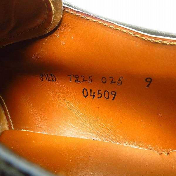 実際に弊社で買取させて頂いたBROOKS BROTHERS /ブルックスブラザーズ シングル モンクストラップ コードバン シューズ 04509/8.5Dの画像 5枚目