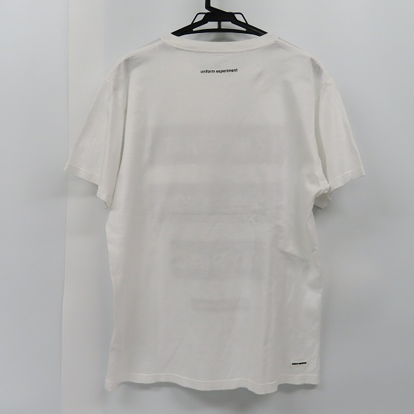 実際に弊社で買取させて頂いたuniform experiment/ユニフォームエクスペリメント ボックスプリント 胸ポケット カットソー ホワイト UE-178077/3の画像 1枚目