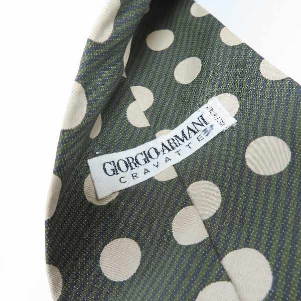 実際に弊社で買取させて頂いたGIORGIO ARMANI/ジョルジオアルマーニ CRAVATTE ドット柄 シルク ネクタイ の画像 1枚目