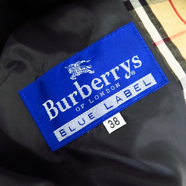 実際に弊社で買取させて頂いたBurberry BLUE LABEL/バーバリー ブルーレーベル ノバチェック スプリングコート/38の画像 2枚目