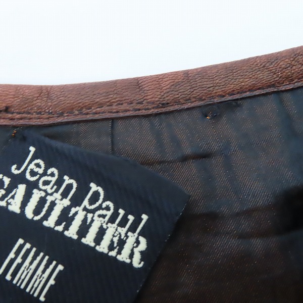 実際に弊社で買取させて頂いたJean Paul GAULTIER FEMME/ジャンポールゴルチェ チェック転写 ラップスカート/40の画像 8枚目
