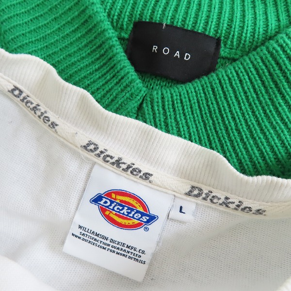 実際に弊社で買取させて頂いたDickies/ディッキーズ ROAD/ロード他 ロングTシャツ/カットソー/ニットベスト/パーカー 4点セットの画像 2枚目