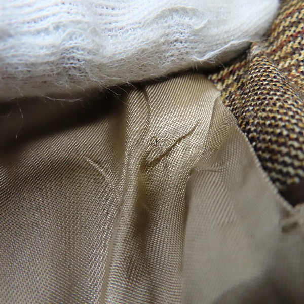 実際に弊社で買取させて頂いたBROOKS BROTHERS/ブルックスブラザーズ グレンチェック 3B テーラードジャケット ブラウン/40Sの画像 6枚目