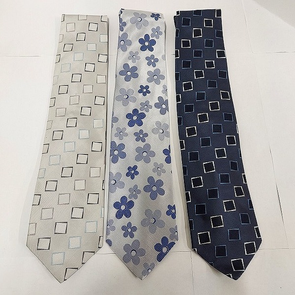 実際に弊社で買取させて頂いたHUGO BOSS/ヒューゴボス フラワー/スクエア/ストライプ柄等 ネクタイ おまとめ10本の画像 1枚目