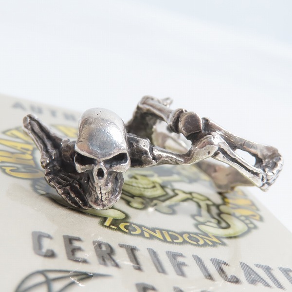 実際に弊社で買取させて頂いた【ギャラ付き/難有り】CRAZY PIG/クレイジーピッグ スカル スケルトン リング 19-20号