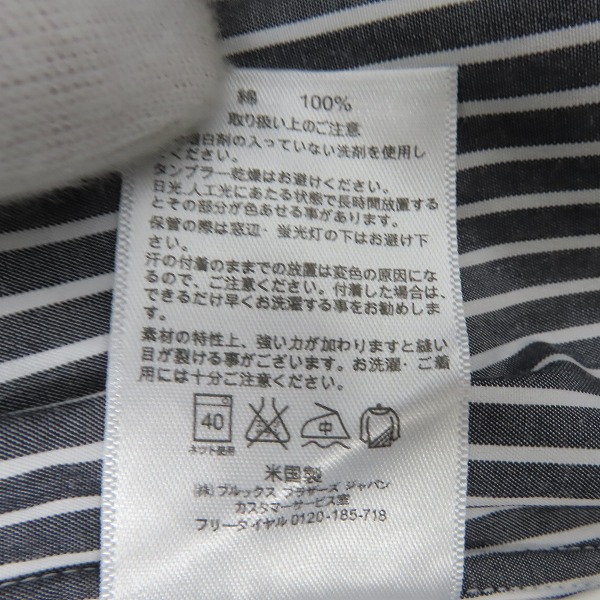 実際に弊社で買取させて頂いたBLACK FLEECE by Brooks Brothers/ブラックフリース  ストライプ 長袖 B.D.シャツ ブラック×ホワイト/BB4の画像 3枚目